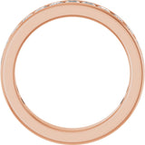14K Gold Square Lab-Grown Diamond Channel-Set Anniversary Band – 2.25x2.25 mm Stones - Rose Gold - view 2