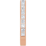 14K Gold Square Natural Diamond Channel-Set Anniversary Band – 2.5x2.5 mm Stones - Rose Gold - view 4