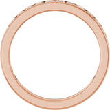 14K Gold Square Natural Diamond Channel-Set Anniversary Band – 2.5x2.5 mm Stones - Rose Gold - view 2