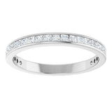14K Gold Square Natural Diamond Channel-Set Anniversary Band – 1.75x1.75 mm Stones - White Gold - view 3