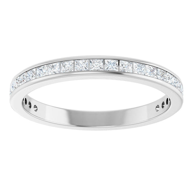 14K Gold Square Natural Diamond Channel-Set Anniversary Band – 1.75x1.75 mm Stones - White Gold - view 3