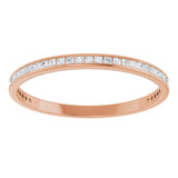 14K Gold Square Natural Diamond Channel-Set Anniversary Band – 1.5x1.5 mm Stones (3/4 CTW) - Rose Gold - view 3