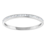 14K Gold Square Lab-Grown Diamond Channel-Set Anniversary Band – 1.5x1.5 mm Stones (3/4 CTW) - White Gold - view 3