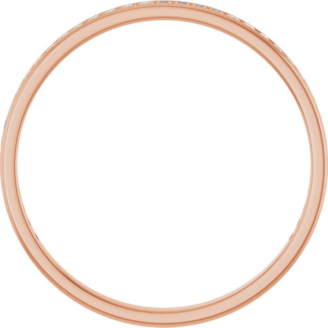 14K Gold Square Lab-Grown Diamond Channel-Set Anniversary Band – 1.5x1.5 mm Stones (3/4 CTW) - Rose Gold - view 2