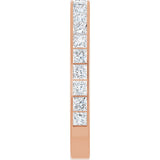 14K Gold Square Lab-Grown Diamond Channel-Set Anniversary Band – 3x3 mm Stones - Rose Gold - view 4