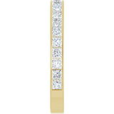14K Gold Square Natural Diamond Channel-Set Anniversary Band – 3x3 mm Stones (3 5/8 CTW) - Yellow Gold - view 4