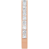 14K Gold Square Natural Diamond Channel-Set Anniversary Band – 3x3 mm Stones (3 5/8 CTW) - Rose Gold - view 4