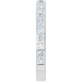 14K Gold Square Natural Diamond Channel-Set Anniversary Band – 3x3 mm Stones (3 5/8 CTW) - White Gold - view 4