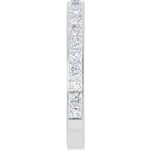 14K Gold Square Lab-Grown Diamond Channel-Set Anniversary Band – 3x3 mm Stones (3 5/8 CTW) - White Gold - view 4