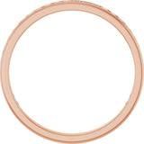 14K Gold Square Natural Diamond Channel-Set Anniversary Band – 1.5x1.5 mm Stones - Rose Gold - view 2