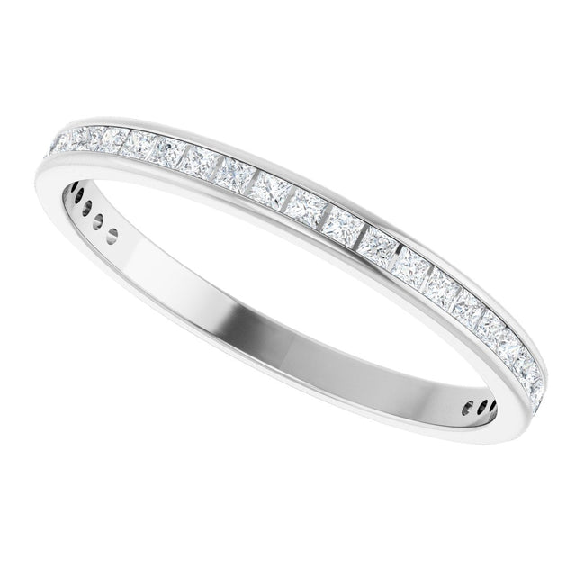 14K Gold Square Lab-Grown Diamond Channel-Set Anniversary Band – 1.5x1.5 mm Stones - White Gold - view 5