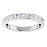 14K Gold Square Natural Diamond Channel-Set Anniversary Band – 2.5x2.5 mm Stones - White Gold - view 3