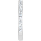14K Gold Square Lab-Grown Diamond Channel-Set Anniversary Band – 2x2 mm Stones - White Gold - view 4