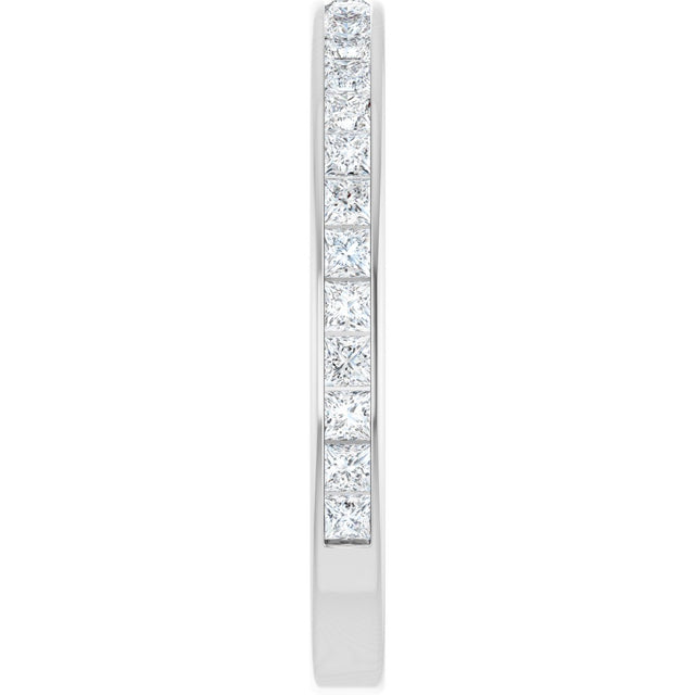 14K Gold Square Lab-Grown Diamond Channel-Set Anniversary Band – 2x2 mm Stones - White Gold - view 4