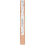 14K Gold Square Natural Diamond Channel-Set Anniversary Band – 1.75x1.75 mm Stones - Rose Gold - view 4