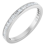 14K Gold Square Natural Diamond Channel-Set Anniversary Band – 2.25x2.25 mm Stones - White Gold