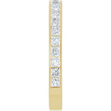 14K Gold Square Natural Diamond Channel-Set Anniversary Band – 3x3 mm Stones (3 5/8 CTW) - Yellow Gold - view 4