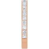 14K Gold Square Natural Diamond Channel-Set Anniversary Band – 3x3 mm Stones (3 5/8 CTW) - Rose Gold - view 4