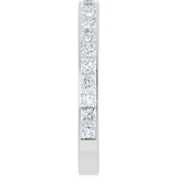 14K Gold Square Natural Diamond Channel-Set Anniversary Band – 3x3 mm Stones (3 5/8 CTW) - White Gold - view 4