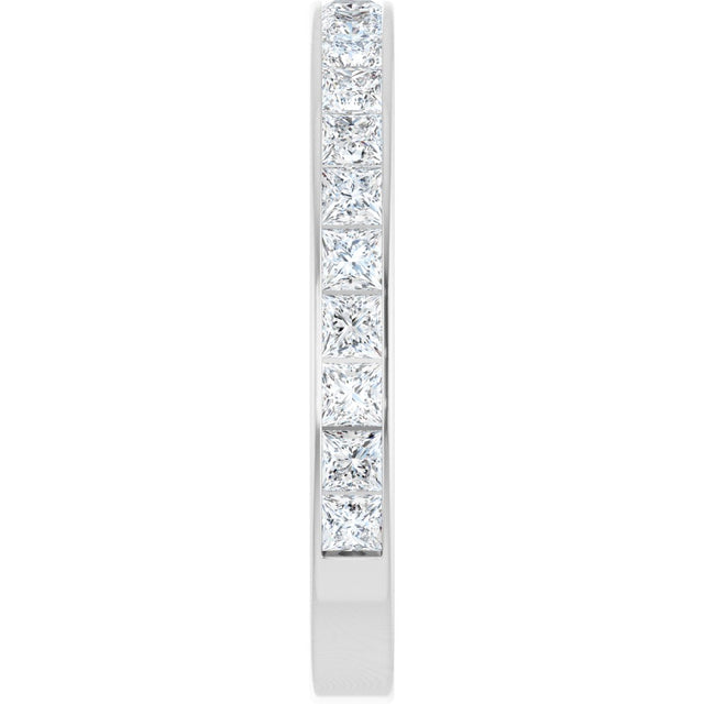 14K Gold Square Natural Diamond Channel-Set Anniversary Band – 3x3 mm Stones (3 5/8 CTW) - White Gold - view 4