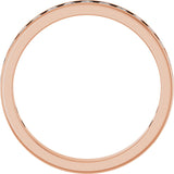 14K Gold Round Lab-Grown Diamond Channel-Set Anniversary Band – 3 mm Stones (1 7/8–2 CTW) - Rose Gold - view 2