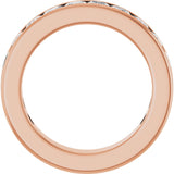 14K Gold Square Lab-Grown Diamond Channel-Set Anniversary Band – 2.5x2.5 mm Stones - Rose Gold - view 2