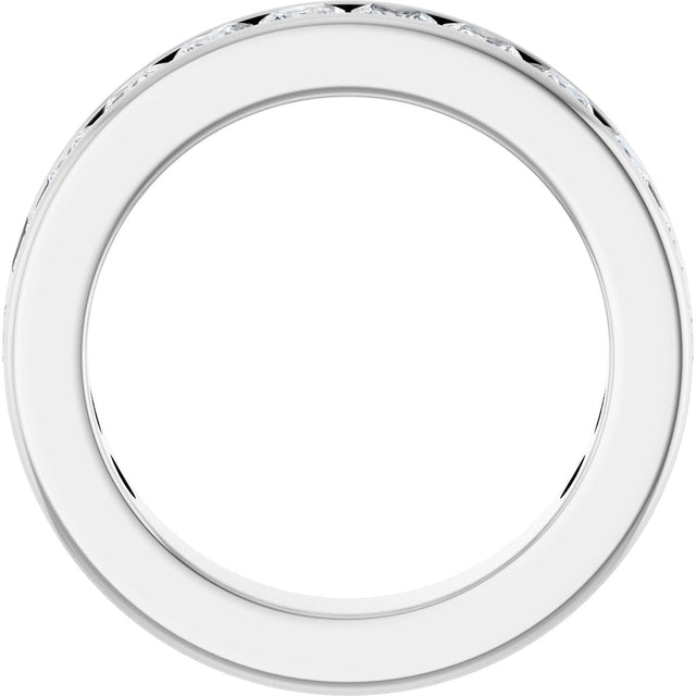 14K Gold Square Lab-Grown Diamond Channel-Set Anniversary Band – 2.5x2.5 mm Stones - White Gold - view 2