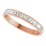 14K Gold Straight Baguette Natural Diamond Channel-Set Anniversary Band – 3x2 mm Stones (2 3/8 CTW) - Rose Gold - view 5