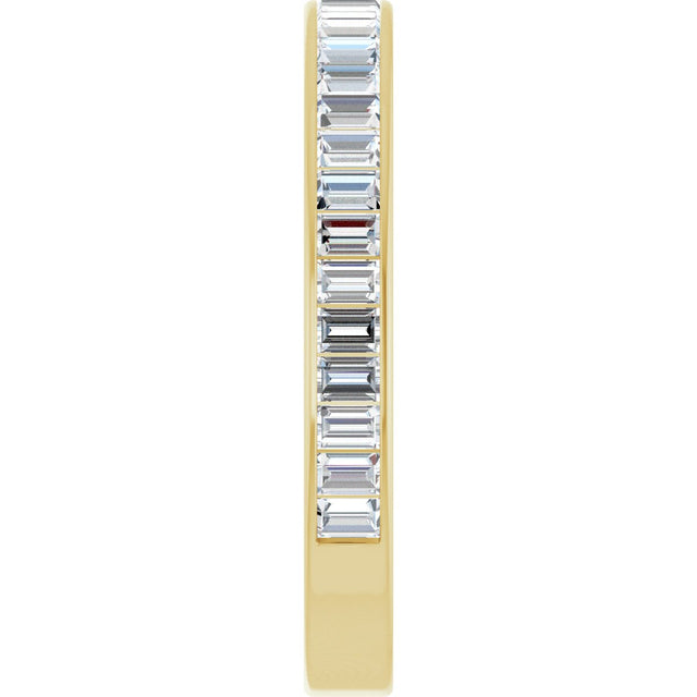 14K Gold Straight Baguette Natural Diamond Channel-Set Anniversary Band – 3x2 mm Stones (2 3/8 CTW) - Yellow Gold - view 4