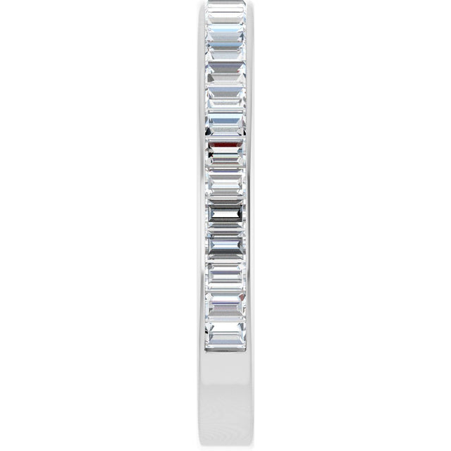 14K Gold Straight Baguette Natural Diamond Channel-Set Anniversary Band – 3x2 mm Stones (2 3/8 CTW) - White Gold - view 4
