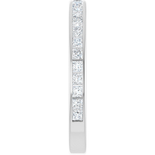14K Gold Square Lab-Grown Diamond Channel-Set Anniversary Band – 1.75x1.75 mm Stones - White Gold - view 4