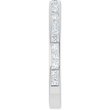 14K Gold Square Natural Diamond Channel-Set Anniversary Band – 1.75x1.75 mm Stones - White Gold - view 4