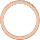 14K Gold Square Natural Diamond Channel-Set Anniversary Band – 2x2 mm Stones - Rose Gold - view 2