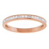 14K Gold Square Lab-Grown Diamond Channel-Set Anniversary Band – 1.5x1.5 mm Stones - Rose Gold - view 3