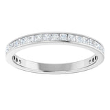14K Gold Square Lab-Grown Diamond Channel-Set Anniversary Band – 2.25x2.25 mm Stones - White Gold - view 3