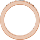 14K Gold Square Lab-Grown Diamond Channel-Set Anniversary Band – 3x3 mm Stones - Rose Gold - view 2