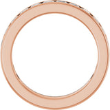14K Gold Square Lab-Grown Diamond Channel-Set Anniversary Band – 2.5x2.5 mm Stones - Rose Gold - view 2