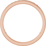 14K Gold Square Natural Diamond Channel-Set Anniversary Band – 2.25x2.25 mm Stones - Rose Gold - view 2