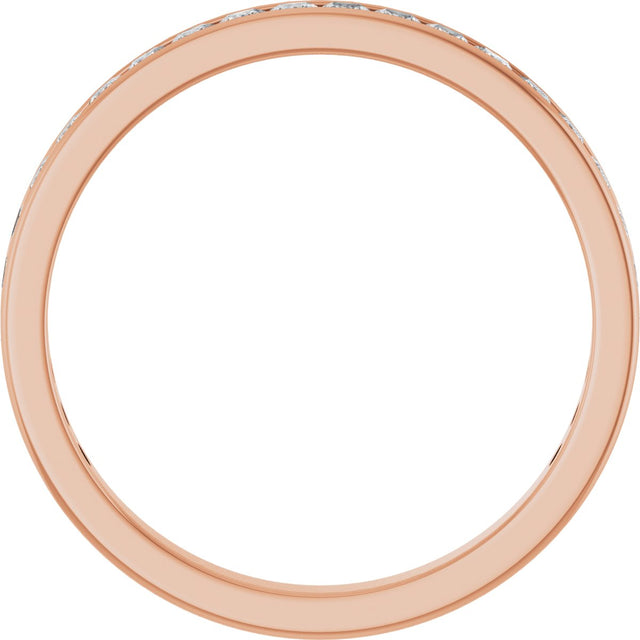 14K Gold Square Natural Diamond Channel-Set Anniversary Band – 2.25x2.25 mm Stones - Rose Gold - view 2