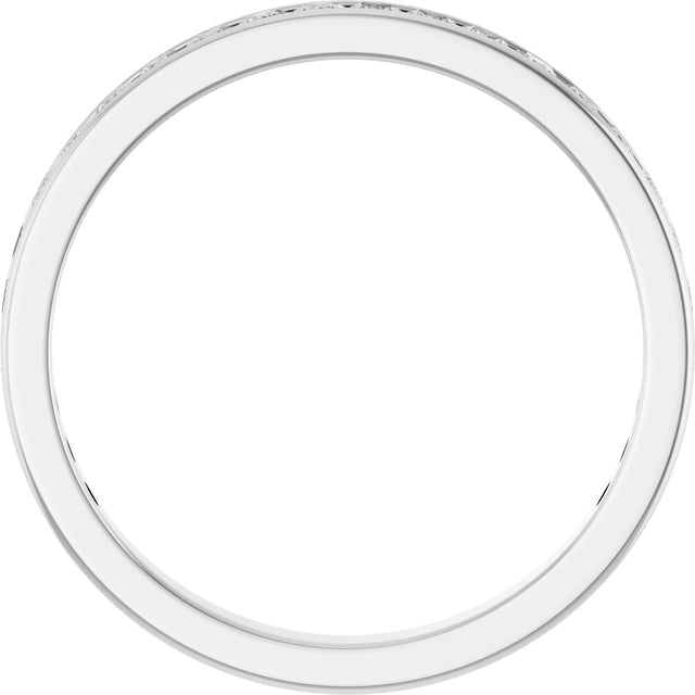 14K Gold Square Lab-Grown Diamond Channel-Set Anniversary Band – 2.25x2.25 mm Stones - White Gold - view 2