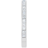 14K Gold Square Lab-Grown Diamond Channel-Set Anniversary Band – 2.25x2.25 mm Stones - White Gold - view 4