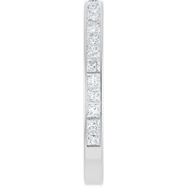14K Gold Square Lab-Grown Diamond Channel-Set Anniversary Band – 2.25x2.25 mm Stones - White Gold - view 4