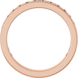 14K Gold Square Lab-Grown Diamond Channel-Set Anniversary Band – 3x3 mm Stones - Rose Gold - view 2