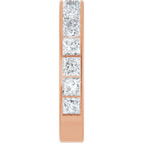 14K Gold Square Lab-Grown Diamond Channel-Set Anniversary Band – 3x3 mm Stones - Rose Gold - view 4