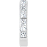 14K Gold Square Lab-Grown Diamond Channel-Set Anniversary Band – 3x3 mm Stones - White Gold - view 4