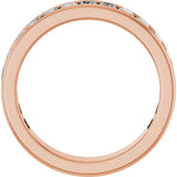 14K Gold Straight Baguette Lab-Grown Diamond Channel-Set Anniversary Band – 3x2 mm Stones - Rose Gold - view 2