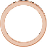 14K Gold Round Lab-Grown Diamond Channel-Set Anniversary Band – 3 mm Stones - Rose Gold - view 2