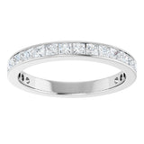 14K Gold Square Lab-Grown Diamond Channel-Set Anniversary Band – 3x3 mm Stones (3 5/8 CTW) - White Gold - view 3