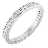 14K Gold Square Lab-Grown Diamond Channel-Set Anniversary Band – 2x2 mm Stones - White Gold