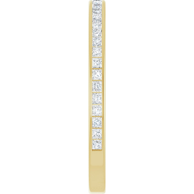 14K Gold Square Lab-Grown Diamond Channel-Set Anniversary Band – 1.75x1.75 mm Stones (1 1/5–1 1/4 CTW) - Yellow Gold - view 4